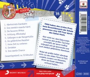 Produktbild: TKKG Junior 22: Abenteuer im Safari Park/CD