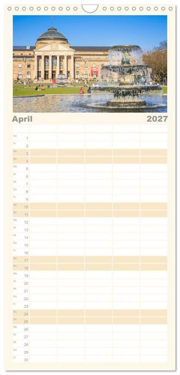 Produktbild: Familienplaner 2027 - Daheim in Wiesbaden mit 5 Spalten (Wandkalender, 21 x 45 cm) CALVENDO