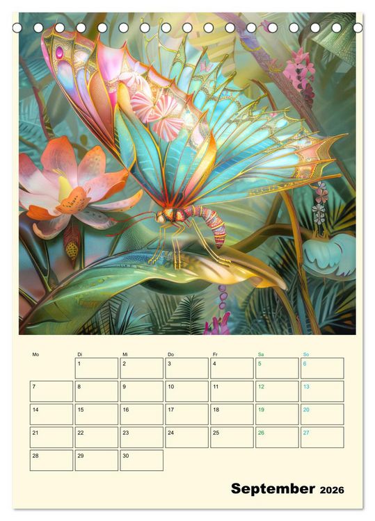 Produktbild: Schmetterlinge der Fantasie entsprungen - Planer (Tischkalender 2026 DIN A5 hoch), CALVENDO Monatskalender
