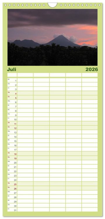 Produktbild: Familienplaner 2026 - Von Mexiko nach Panama in 12 Monaten mit 5 Spalten (Wandkalender, 21 x 45 cm) CALVENDO
