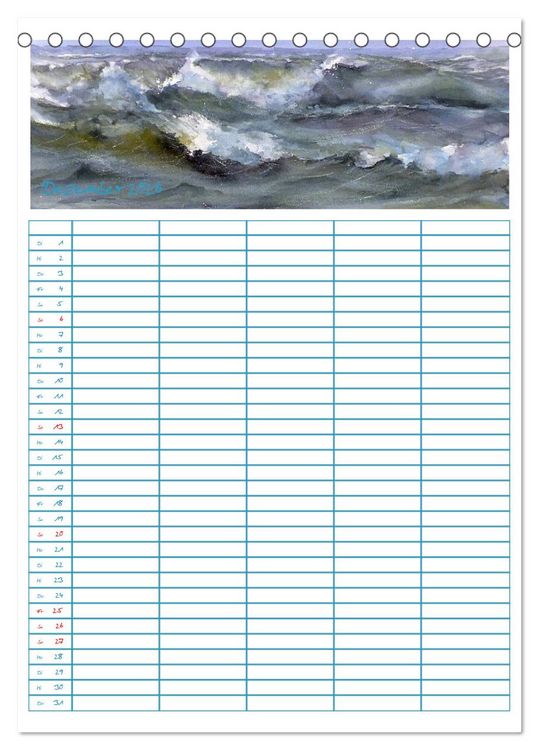 Produktbild: Amrumaquarelle (Tischkalender 2026 DIN A5 hoch), CALVENDO Monatskalender