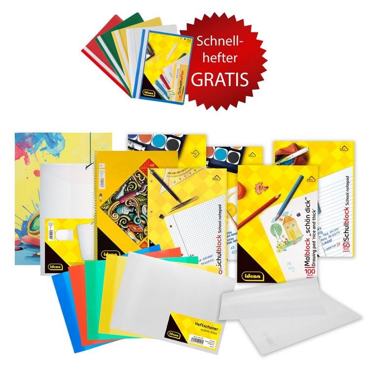 Produktbild: Idena Schulstart Box Essentials 10-teilig + Graits Idena Schnellhefter Set