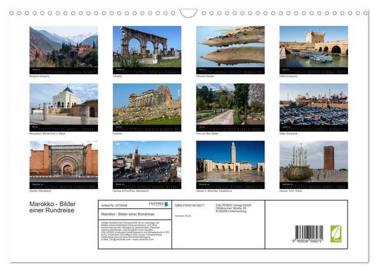 Produktbild: Marokko - Bilder einer Rundreise (Wandkalender 2026 DIN A3 quer), CALVENDO Monatskalender