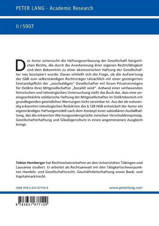Produktbild: Die Haftungsverfassung der Gesellschaft b&uuml;rgerlichen Rechts unter besonderer Ber&uuml;cksichtigung der pers&ouml;nlichen Gesellschafterhaftung f&uuml;r deliktische Verbindlichkeiten