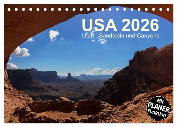 Produktbild: USA 2026 Utah - Sandstein und Canyons (Tischkalender 2026 DIN A5 quer), CALVENDO Monatskalender