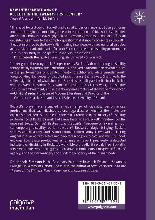 Produktbild: Samuel Beckett and Disability Performance