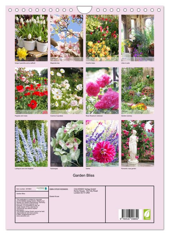 Produktbild: Garden Bliss (Wall Calendar 2026 DIN A4 portrait), CALVENDO 12 Month Wall Calendar