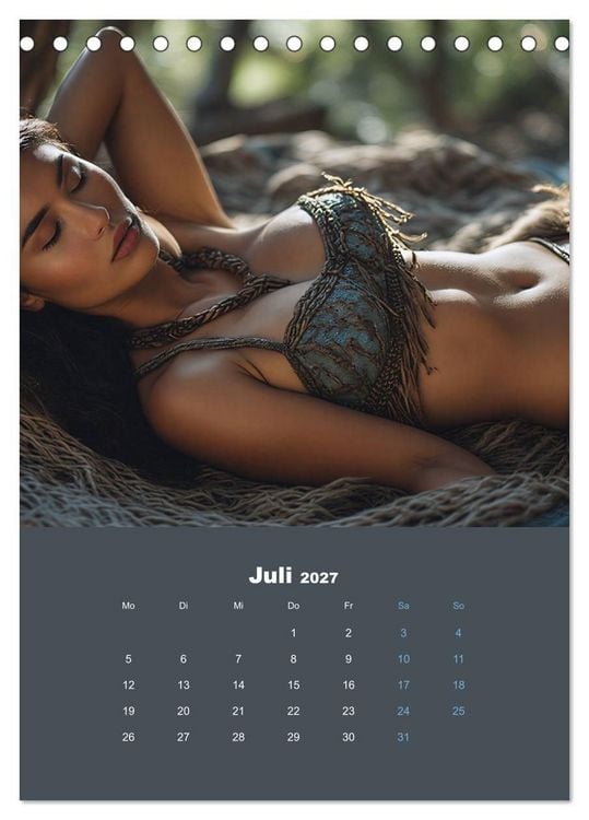 Produktbild: Indianische Sch&ouml;nheiten Kalender: Sinnliche Glamour Frauen in KI Kunst (Tischkalender 2027 DIN A5 hoch), CALVENDO Monatskalender