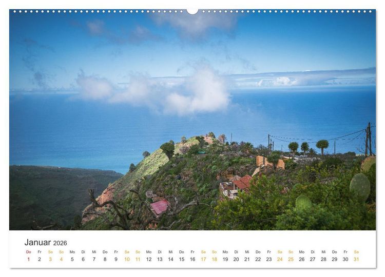 Produktbild: La Palma - Isla Bonita - Landschaften der Kanarischen Insel (hochwertiger Premium Wandkalender 2026 DIN A2 quer), Kunstdruck in Hochglanz