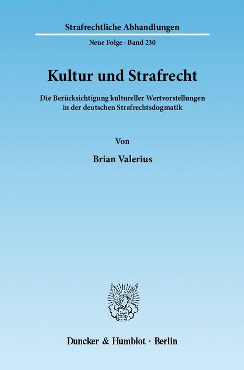 Produktbild: Kultur und Strafrecht.
