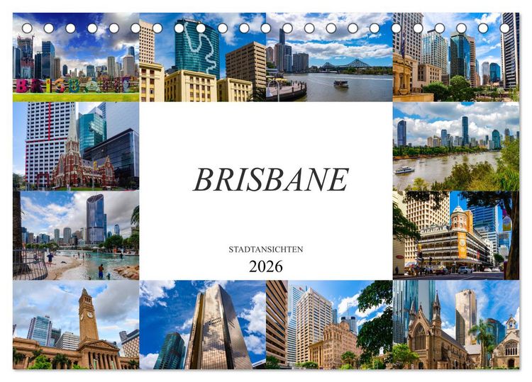 Produktbild: Brisbane Stadtansichten (Tischkalender 2026 DIN A5 quer), CALVENDO Monatskalender