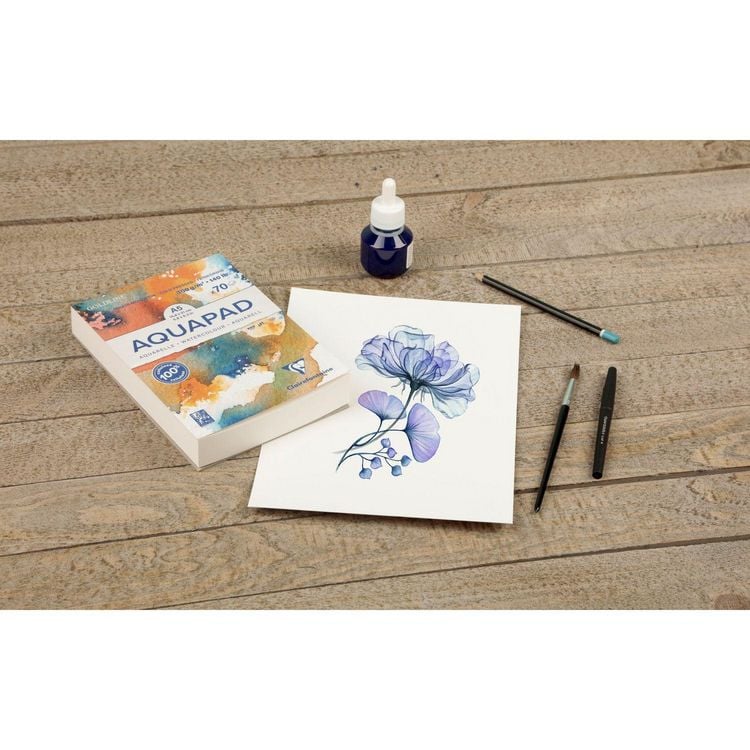 Produktbild: Aquarellblock Goldline Aquapad A5 geleimt, 70 Blatt wei&szlig; 300g, mittlere K&ouml;rnung