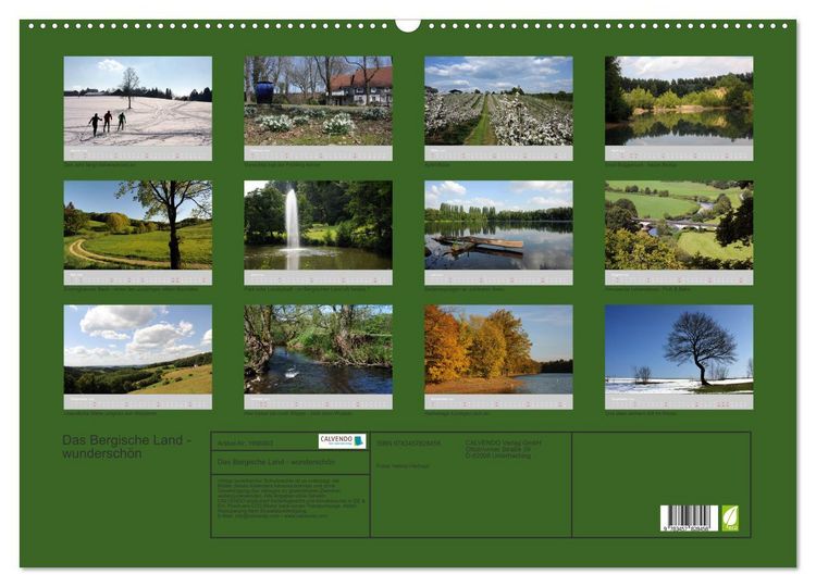 Produktbild: Das Bergische Land - wundersch&ouml;n (Wandkalender 2026 DIN A2 quer), CALVENDO Monatskalender