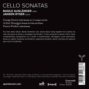 Produktbild: Enescu,Honegger,Poulenc: Cello Sonatas