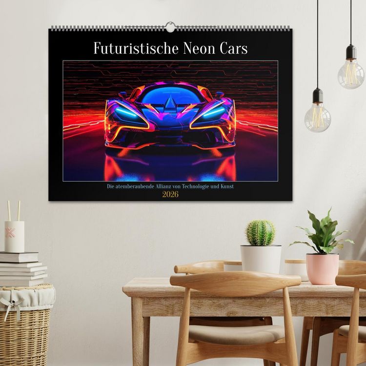 Produktbild: Futuristische Neon Cars (Wandkalender 2026 DIN A2 quer), CALVENDO Monatskalender
