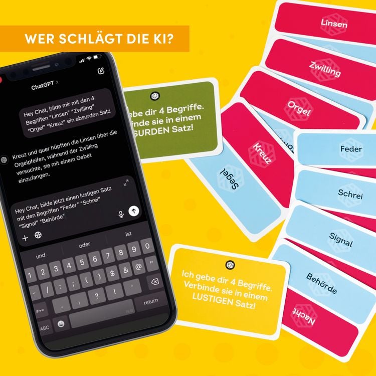 Produktbild: ChatGPT &ndash; Schlag die KI. Krass kombiniert! Wer schreibt aus vier Worten die beste Story?