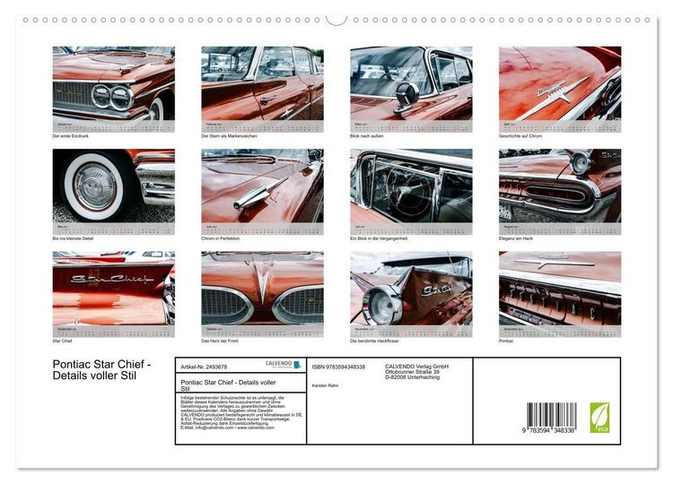 Produktbild: Pontiac Star Chief - Details voller Stil (hochwertiger Premium Wandkalender 2027 DIN A2 quer), Kunstdruck in Hochglanz
