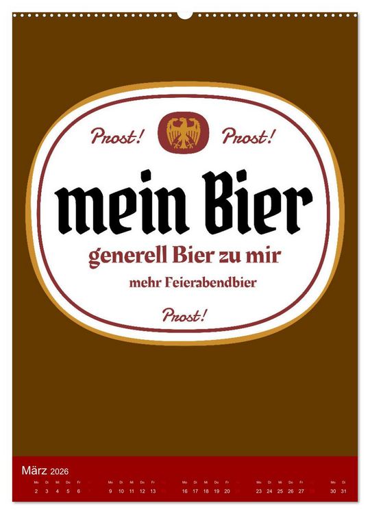 Produktbild: BIER Wandkalender -Trinken mit Stil (Wandkalender 2026 DIN A2 hoch), CALVENDO Monatskalender