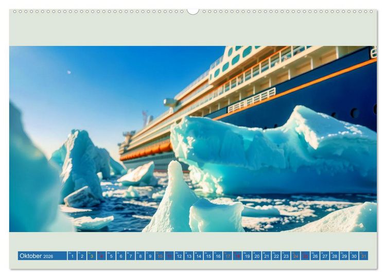 Produktbild: Kreuzfahrtschiffe vor Gr&ouml;nland (Wandkalender 2026 DIN A2 quer), CALVENDO Monatskalender