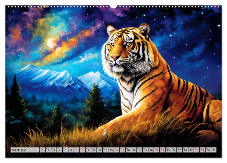 Produktbild: Jahr des Tigers - Portr&auml;ts des chinesischen Tierkreiszeichens (Wandkalender 2026 DIN A2 quer), CALVENDO Monatskalender