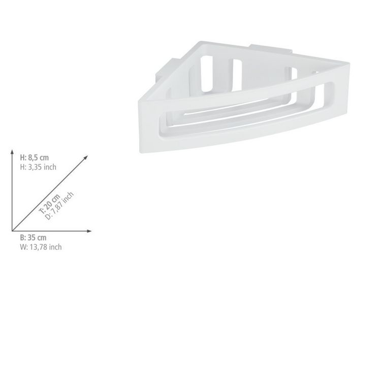 Produktbild: Turbo-Loc&reg; Eckablage Mod. Bralia, Wei&szlig;, befestigen ohne bohren