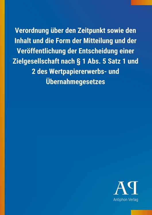 Produktbild: Verordnung &uuml;ber den Zeitpunkt sowie den Inhalt und die Form
