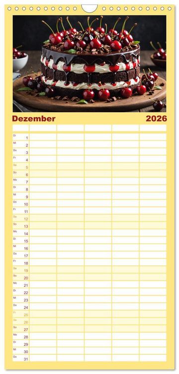 Produktbild: Familienplaner 2026 - Das Auge isst mit - S&uuml;&szlig;e Verf&uuml;hrung mit 5 Spalten (Wandkalender, 21 x 45 cm) CALVENDO