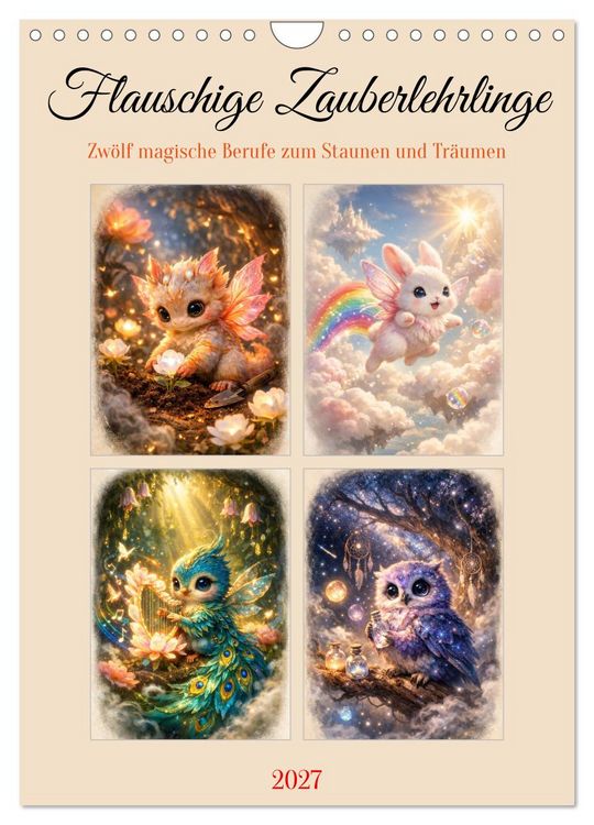 Produktbild: Flauschige Zauberlehrlinge (Wandkalender 2027 DIN A4 hoch), CALVENDO Monatskalender