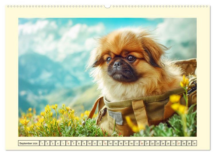 Produktbild: Zauberhafte Pekinesen. Charmante und stolze Hunde zum Verlieben (Wandkalender 2026 DIN A2 quer), CALVENDO Monatskalender