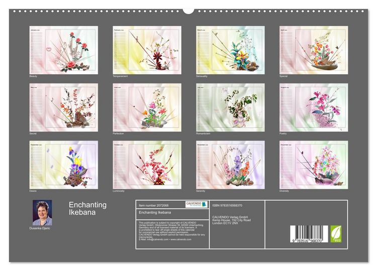 Produktbild: Enchanting Ikebana (High Quality Premium Wall Calendar 2026 DIN A2 landscape),CALVENDO 12 Month Wall Calendar