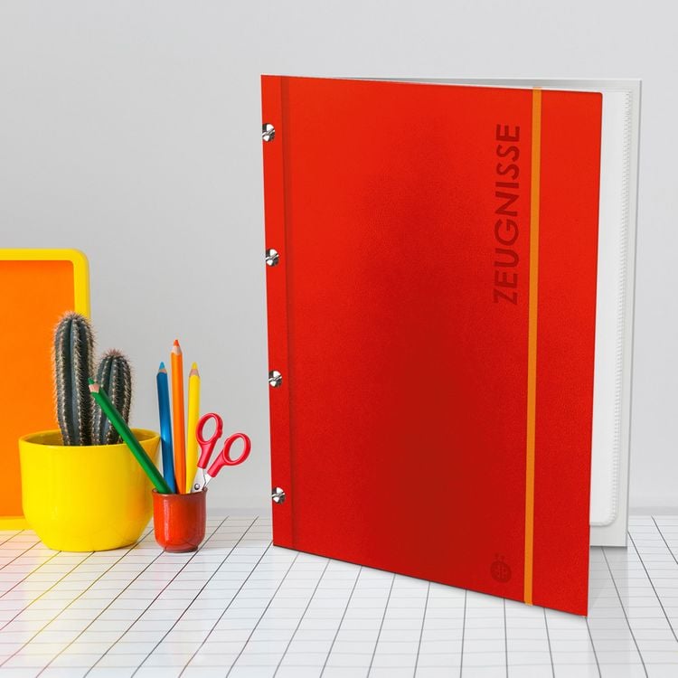 Produktbild: Tr&ouml;tsch Zeugnismappe A4 mit Buchschrauben rot