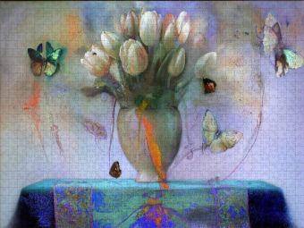 Produktbild: CALVENDO Puzzle Tulpenstrau&szlig; | 1000 Teile Lege-Gr&ouml;&szlig;e 64x48cm Foto-Puzzle f&uuml;r gl&uuml;ckliche Stunden