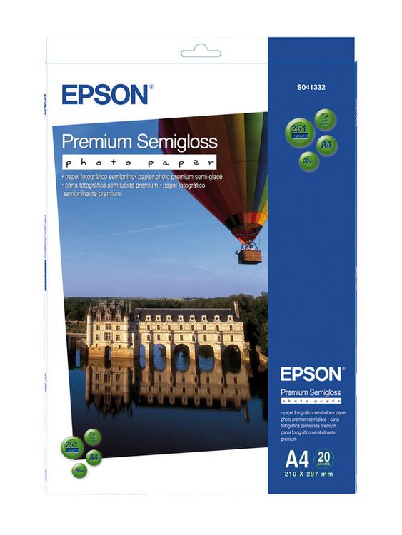 Produktbild: EPSON Premium semigl. Photo Paper A4 S041332 InkJet 251g 20 Blatt