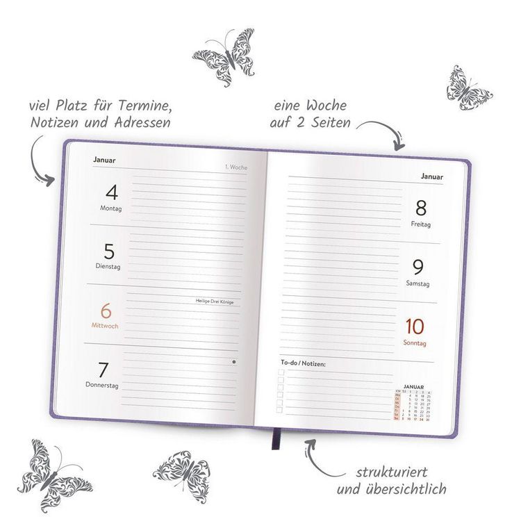 Produktbild: TR&Ouml;TSCH - Taschenkalender A6 Soft Touch Blumen 2027