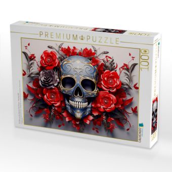 Produktbild: CALVENDO Puzzle Ein Motiv aus dem Kalender Skull Flower - Totenkopf ART | 1000 Teile Lege-Gr&ouml;&szlig;e 64x48cm Foto-Puzzle f&uuml;r gl&uuml;ckliche Stunden