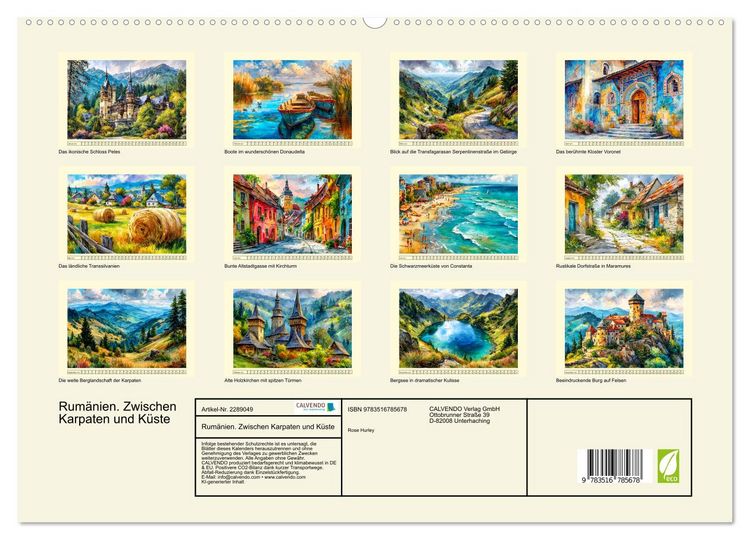 Produktbild: Rum&auml;nien. Zwischen Karpaten und K&uuml;ste (hochwertiger Premium Wandkalender 2027 DIN A2 quer), Kunstdruck in Hochglanz
