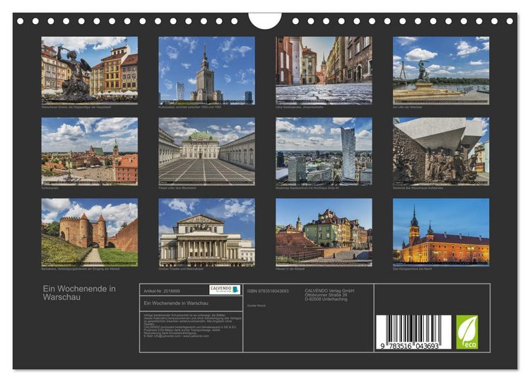 Produktbild: Ein Wochenende in Warschau (Wandkalender 2026 DIN A4 quer), CALVENDO Monatskalender