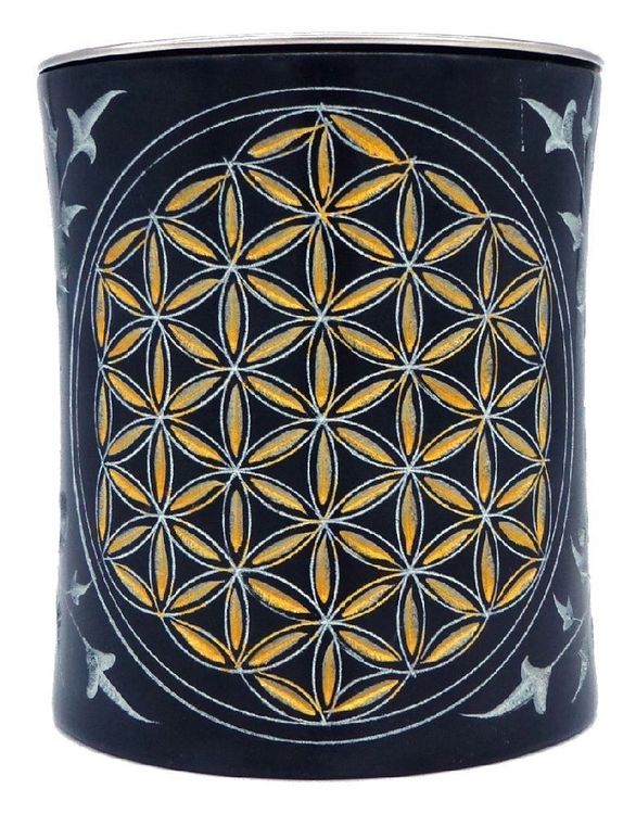 Produktbild: R&auml;uchergef&auml;&szlig; "Blume des Lebens" gold