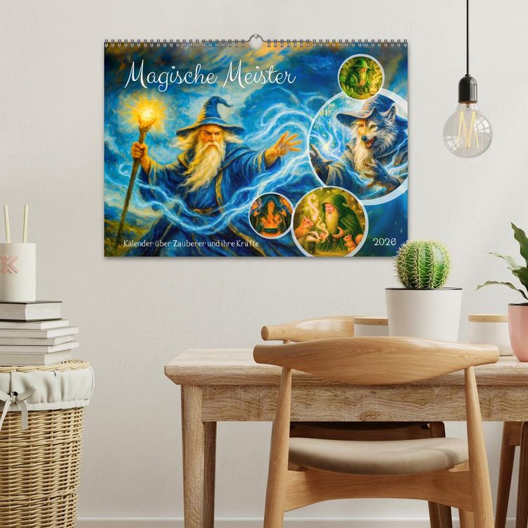 Produktbild: Magische Meister - Kalender &uuml;ber Zauberer und ihre Kr&auml;fte (Wandkalender 2026 DIN A3 quer), CALVENDO Monatskalender