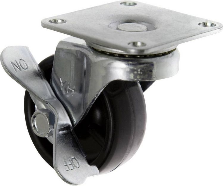 Produktbild: TOOLCRAFT TO-5137896 Lenkrolle mit Feststellbremse und Anschraubplatte 50 mm Tragf&auml;higkeit (max.): 50 kg