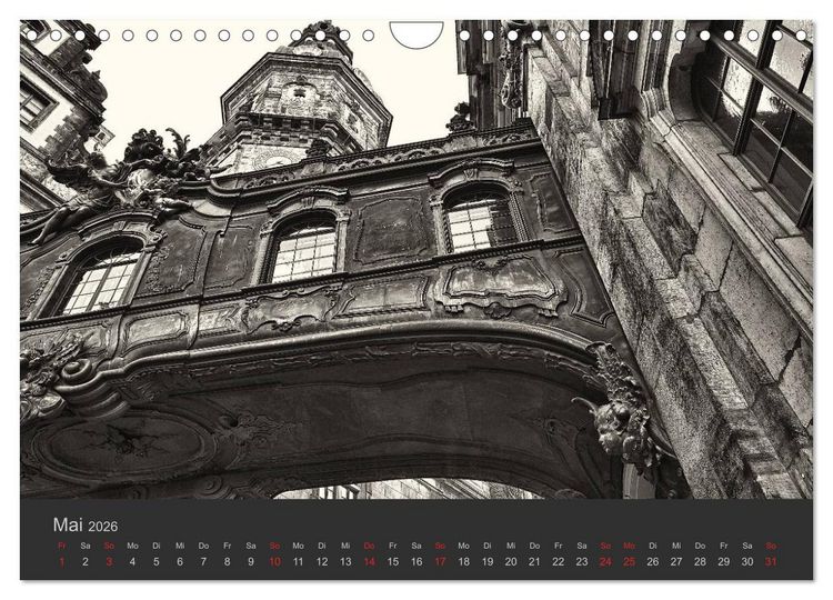 Produktbild: Dresden Schwarz Weiss 2026 (Wandkalender 2026 DIN A4 quer), CALVENDO Monatskalender