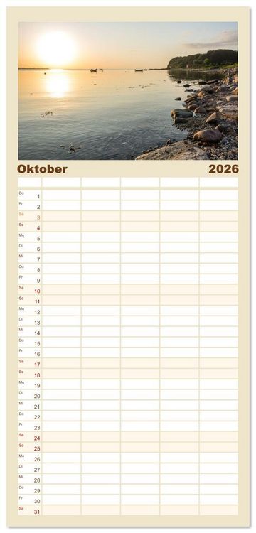 Produktbild: Familienplaner 2026 - Traumk&uuml;sten: Eine Maritime Reise um die Welt mit 5 Spalten (Wandkalender, 21 x 45 cm) CALVENDO