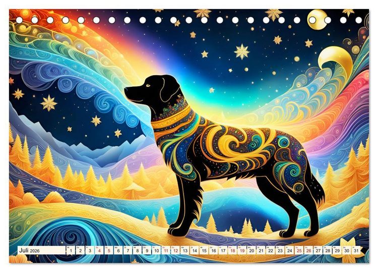Produktbild: Tiere aus Regenbogenfarben (Tischkalender 2026 DIN A5 quer), CALVENDO Monatskalender