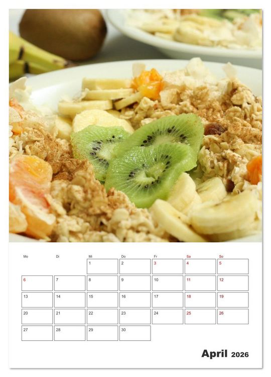 Produktbild: S&uuml;&szlig;e Haferflocken mit Obst (Wandkalender 2026 DIN A4 hoch), CALVENDO Monatskalender