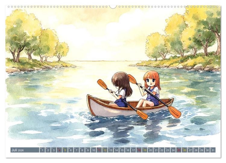 Produktbild: Manga-Momente (hochwertiger Premium Wandkalender 2026 DIN A2 quer), Kunstdruck in Hochglanz