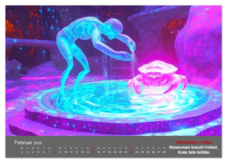 Produktbild: Sternzeichen im Einklang - Aszendent im Jahreshoroskop (Wandkalender 2026 DIN A3 quer), CALVENDO Monatskalender
