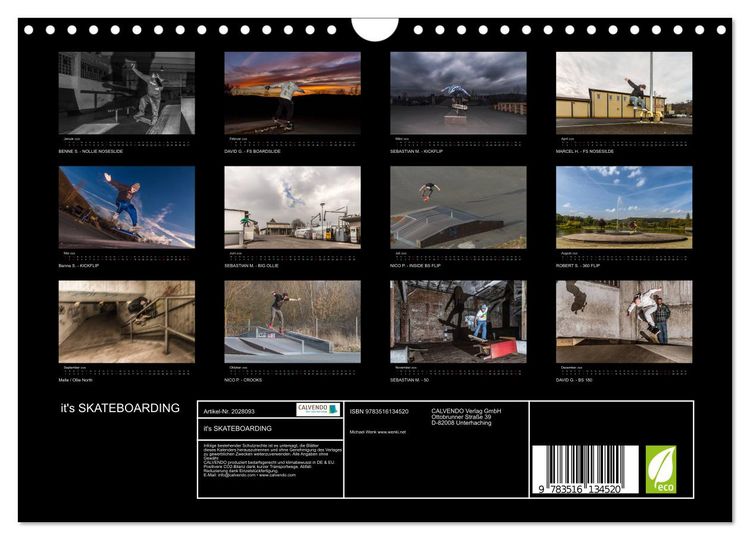Produktbild: it's SKATEBOARDING (Wandkalender 2026 DIN A4 quer), CALVENDO Monatskalender