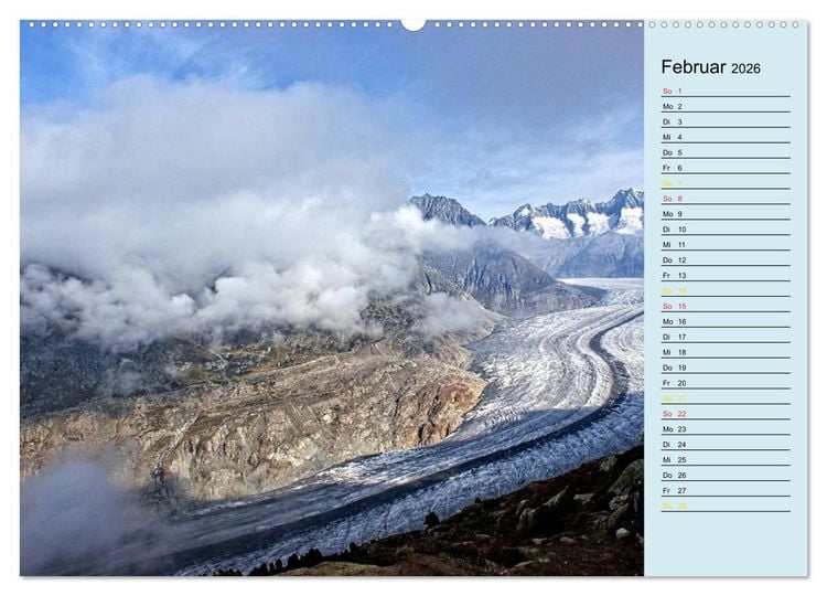 Produktbild: Gr&uuml;ezi . Landschaften in der Schweiz Planer (hochwertiger Premium Wandkalender 2026 DIN A2 quer), Kunstdruck in Hochglanz