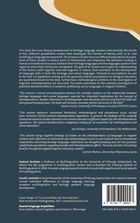 Produktbild: Heritage and School Language Literacy Development in Migrant Children