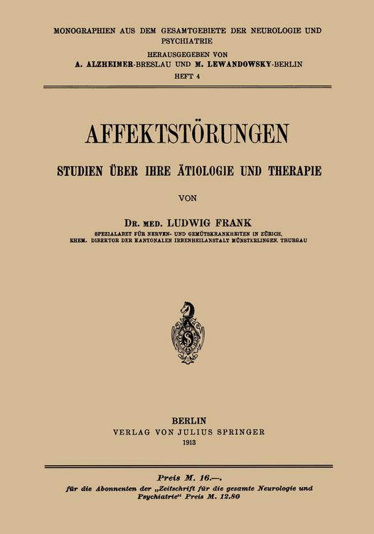 Produktbild: Affektst&ouml;rungen Studien &uuml;ber Ihre &auml;tiologie und Therapie